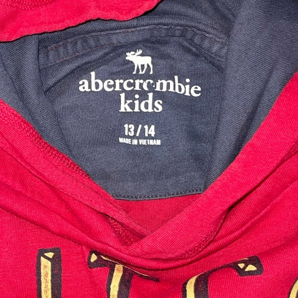 Abercrombie & Fitch Boy’s Red Long Sleeve Hoodie Shirt Size 13-14 - Picture 3 of 3